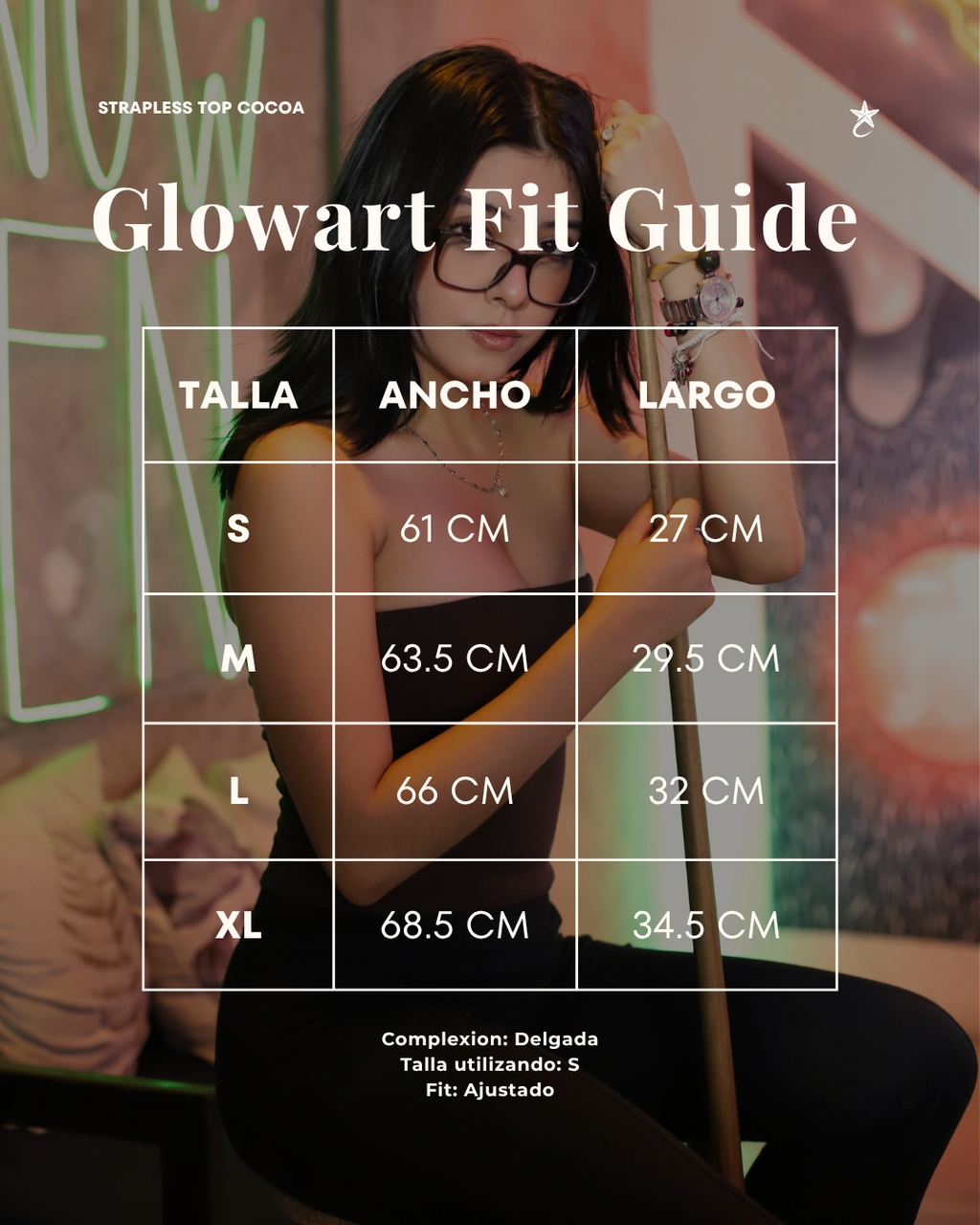 GLOW FIT - strapless top cocoa