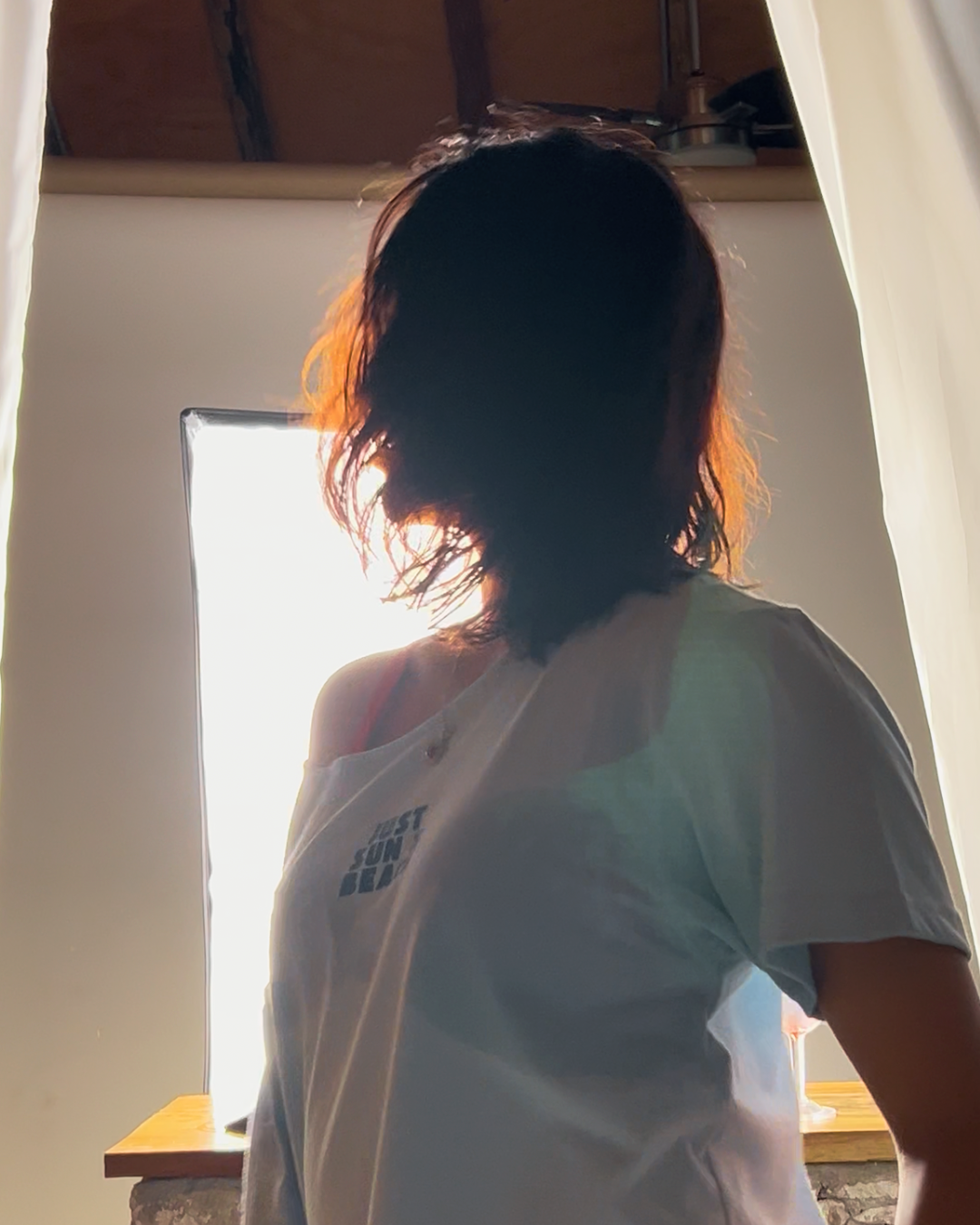 sun drip - one shoulder tee BLUE