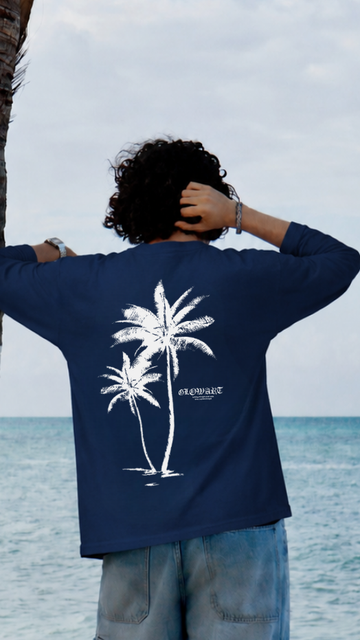 Blue palms long sleeve