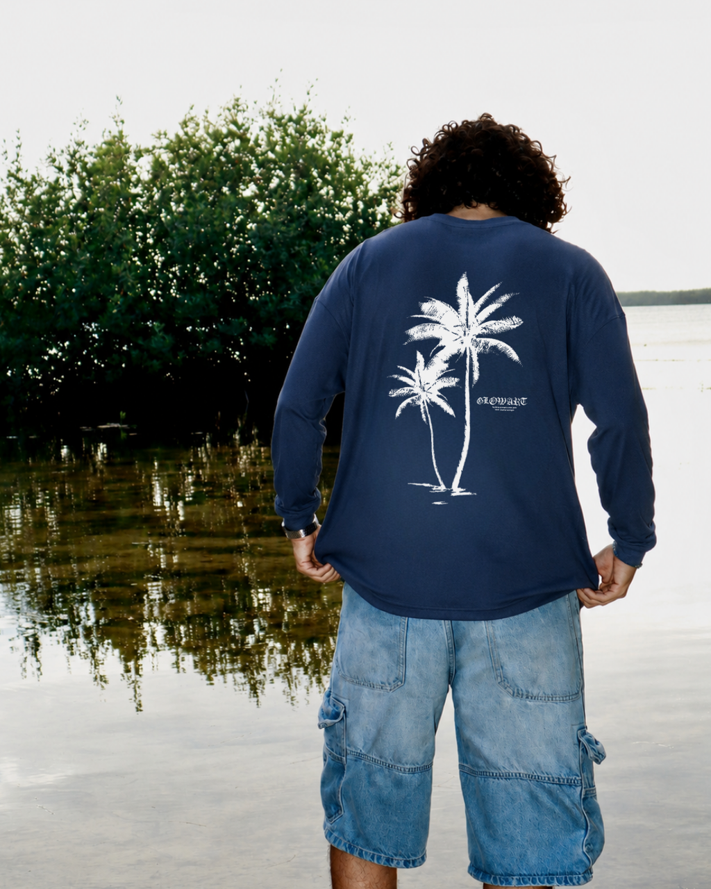 Blue palms long sleeve